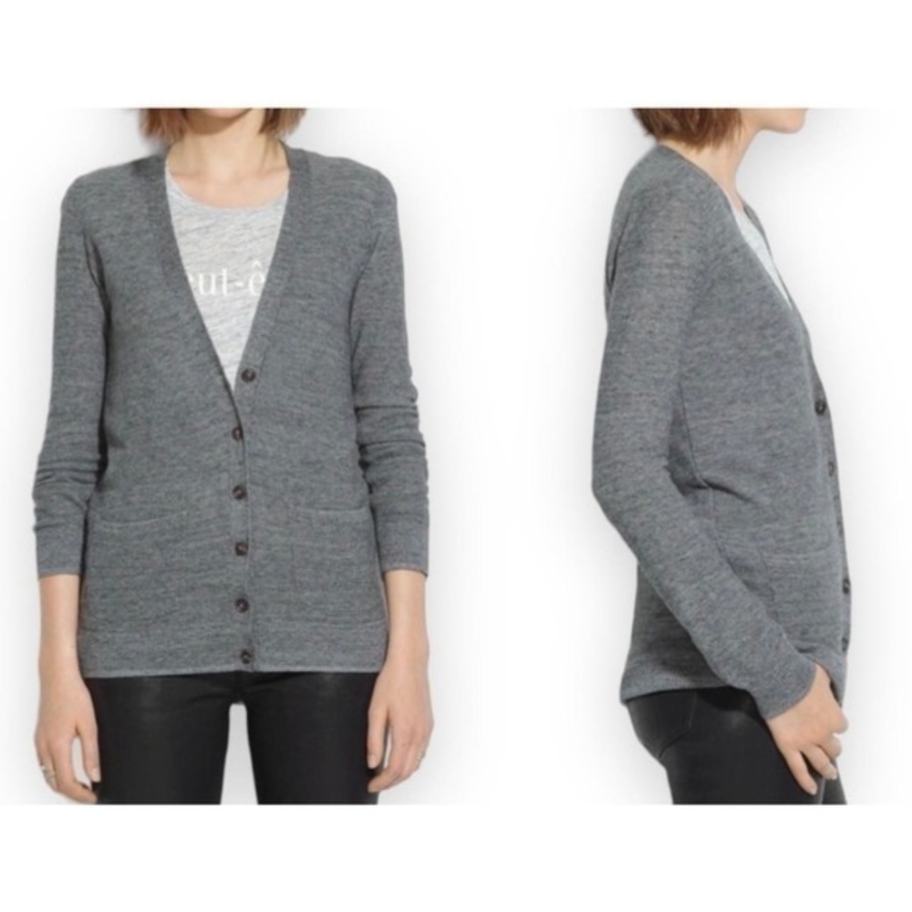 Madewell Inlet Button Front long sleeve Cardigan pockets lightweight sz medium